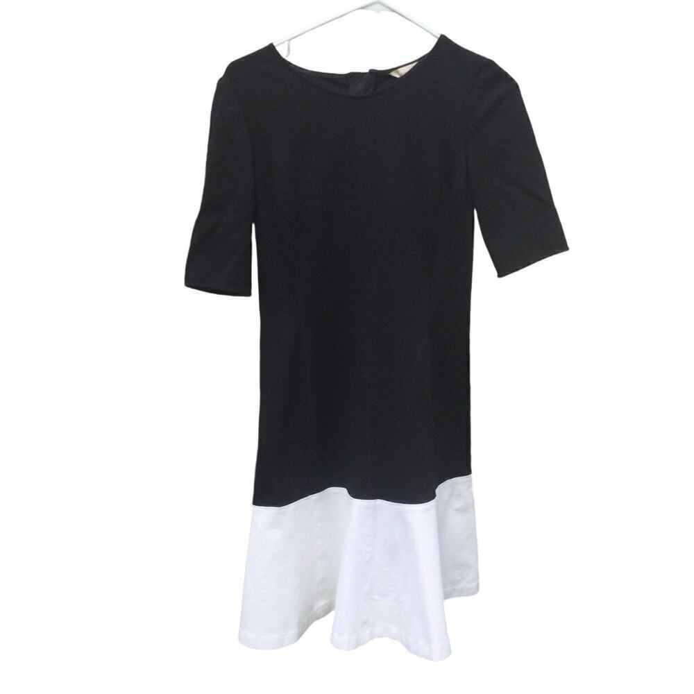 Banana republic sheath dress womens 4 black white colorblock work career office